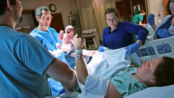 A baby is born at AnMed Health Women’s and Children’s Hospital in Anderson, South Carolina. Under the Republican health care proposal the House passed last week, insurance plans would not have to cover maternal and newborn care.