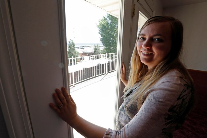 Brielle Decker, the 65th wife of jailed Fundamentalist Church of Jesus Christ of Latter-Day Saints (FLDS Church) polygamist prophet leader Warren Jeffs, looks out the window of one of the 41 bedrooms at his compound, where he lived for several years, in Hildale, Utah, U.S., May 3, 2017. 