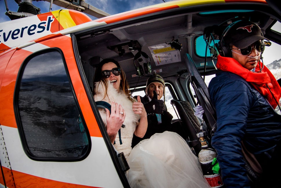 The pair's wedding day was the ultimate adventure.