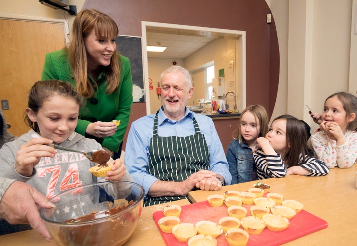 Angela Rayner with Jeremy Corbyn.