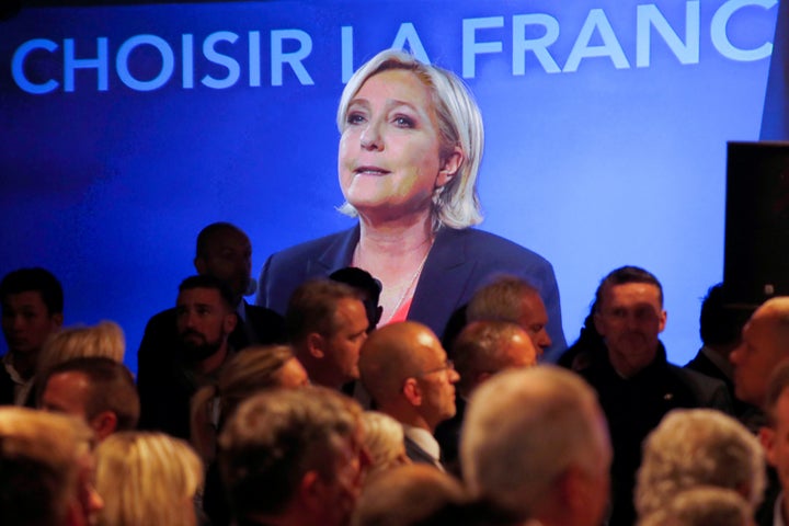 Marine Le Pen, French National Front political party candidate, concedes defeat after the second round of France's presi