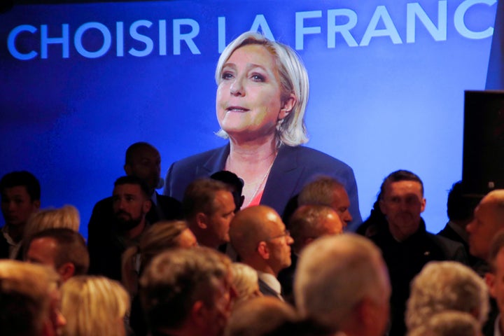 Marine Le Pen, French National Front political party candidate, concedes defeat after the second round of France's presidential election, May 7, 2017.