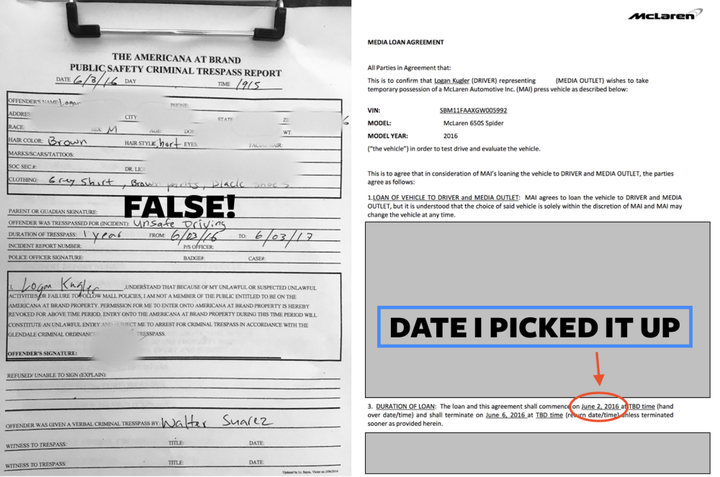 <p><em>Shows the date of the report was one day after I picked up the car.</em> </p>