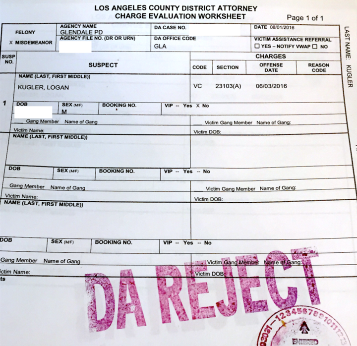 <p><em>Notice from the District Attorney that they decided not to take my case to court.</em> </p>