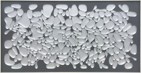 <em>Reposit,</em> 47 x 90 inches, Mixed Media, on acrylic