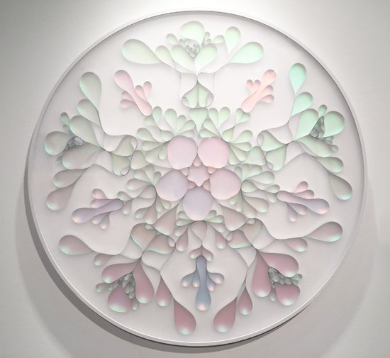 <em>Grab As You Go</em>, 47 x 47 x 2 inches, mixed media on panel