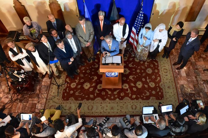 CEO Abdullah Delivers Remarks at a Press Conference in Kabul