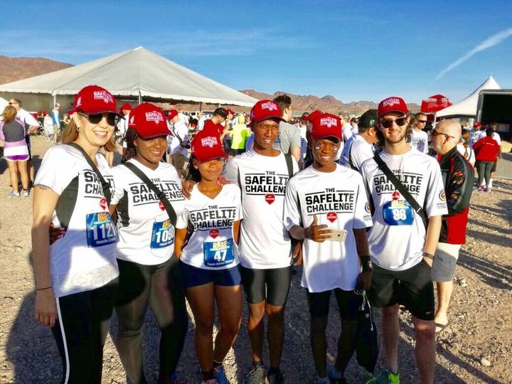 Afrika Tikkun student-athletes Hazel Dube, Kabelo Mashabela, Bongani Tshabalala and Baile Diphoko (middle, left to right), participated in this year’s Safelite Challenge in Las Vegas, Nevada last month.