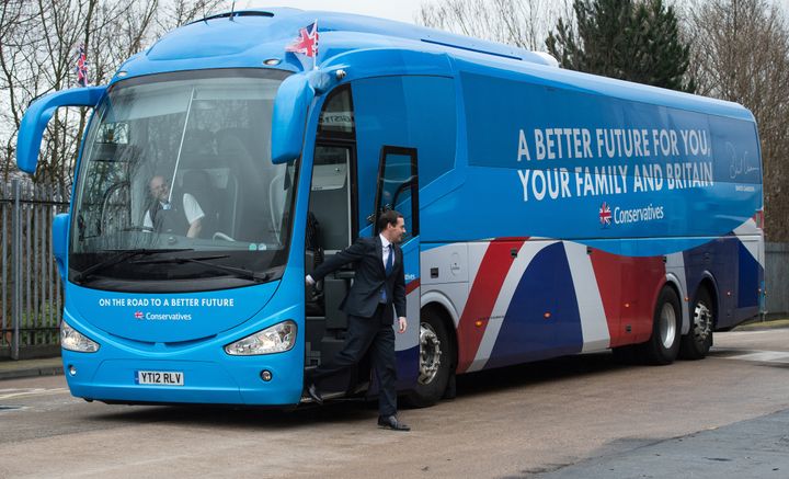 The Conservatives were being investigated for their spending on battle-busses 
