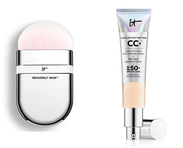 Heavenly Skin One-Sweep Wonder Brush #705 and Your Skin But Better CC+ Cream with SPF 50+ from it Cosmetics. 