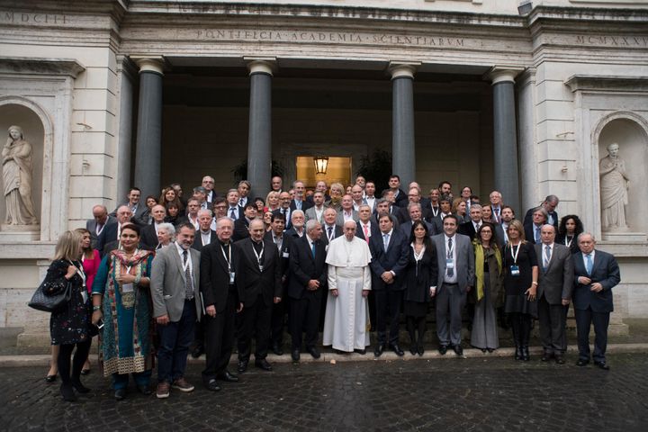 Pope Francis with workshop participants on the Human Right to Water, February 2017