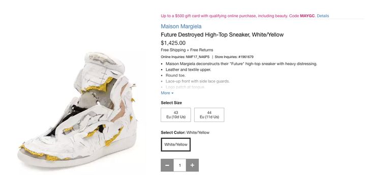 Neiman Marcus Sells 'Destroyed' Designer Sneakers For $1,425