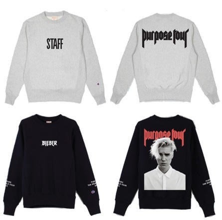 <p><strong>Justin Bieber</strong> Purpose Tour Merchandise (available next month). <a rel="nofollow" href="http://purposetourmerch.com/" target="_blank">Purposetourmerch.com</a></p>