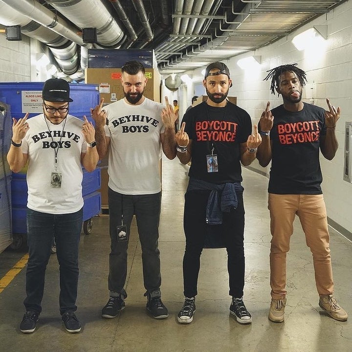 <p><strong>Beyonce</strong> Tour Merchandise, <a rel="nofollow" href="http://shop.beyonce.com/" target="_blank">shop.beyonce.com</a> or at Formation World Tour stops.</p>