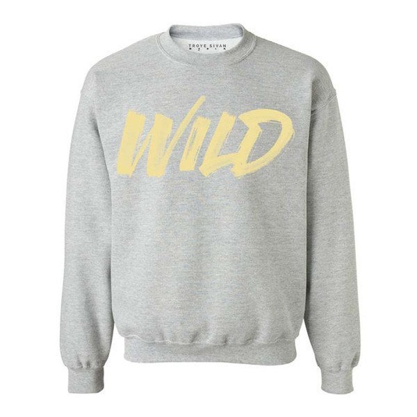 <p><strong>Troy Sivan</strong> Blue Neighborhood Tour Merchandise, $50.00. <a rel="nofollow" href="http://store.troyesivan.com/products/wild-crewneck-sweatshirt" target="_blank">Troysivan.com</a></p>