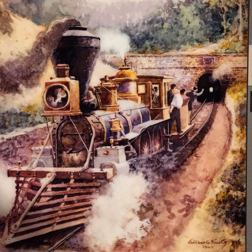 Depiction of The Texas racing into Tunnel Hill.