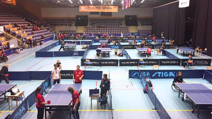 Disabled players from Brighton Table Tennis Club competing in Malmo, Sweden, in February