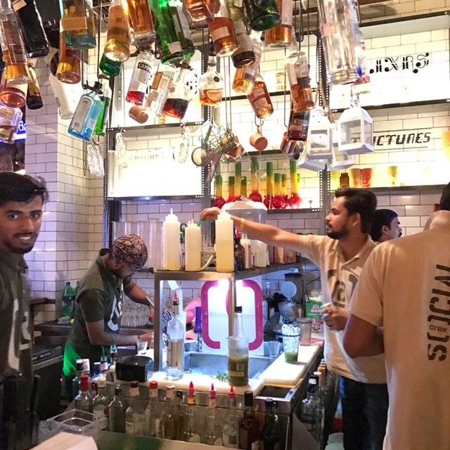 Mixing up cocktails at Colaba Social