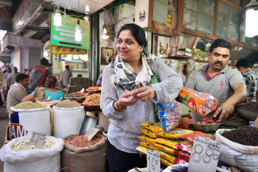 ITC Executive Chef Manisha Basin leads private tours of the spice market, including visits to street food stalls.