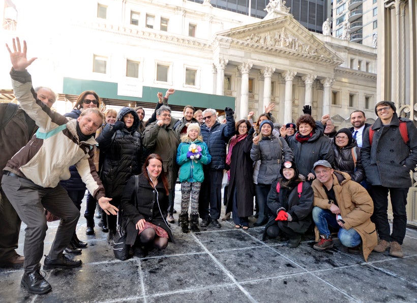 NhRP President Steven M. Wise and NhRP supporters gather outside New York State’s Appellate Division Courthouse before a Marc