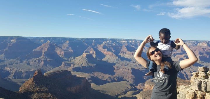 <p>Jackie Ostfeld and son Dylan at the Grand Canyon.</p>