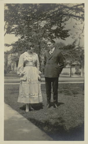 Marcelline and Ernest Hemingway on their high school graduation day, June 14, 1917.