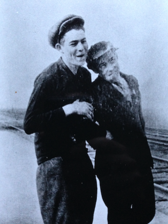 <p>Hemingway and friend Morris Musselman.</p>