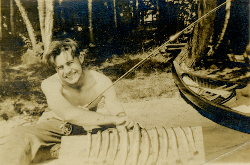 Young Hemingway, the outdoorsman.