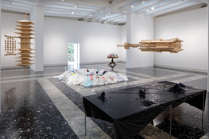<p>Installation image of <em>Turned Upside Down, It’s a Forest</em>. © Takahiro Iwasaki, courtesy of URANO. Photo: Keizo Kioku, courtesy of the Japan Foundation.</p>