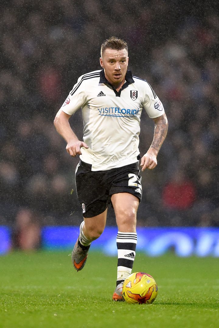 Jamie on the pitch with former team Fulham