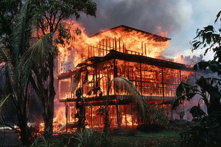 <p>Where are you standing? Inside this inferno, or outside?</p>