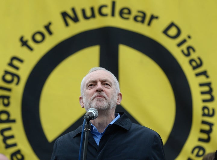 Jeremy Corbyn at a Stop Trident rally