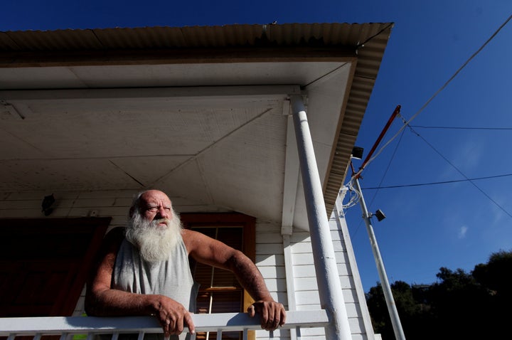 A senior waits for a charitable food donation in California in 2011. 