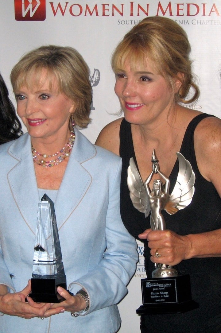 <p>Karen Sharp with Florence Henderson</p>