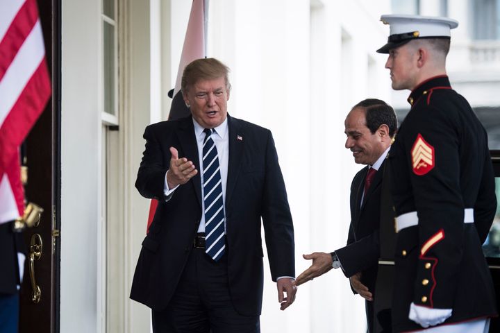 Sissi, second from right, is considered one of Trump's favorite world leaders for his strongman tactics and his rhetoric about reforming Islam.