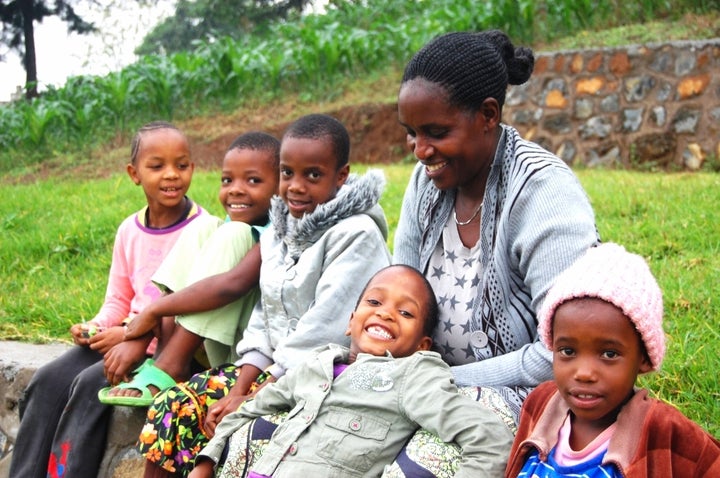 From left: Agape, Pendo, Dainess, Miriam, Mama Ino, Loveness