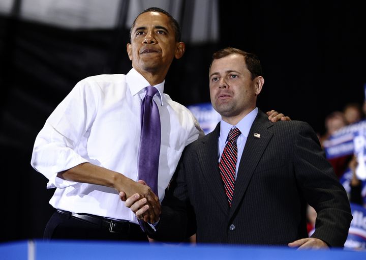 Then-President Barack Obama campaigns for the reelection of then-Rep. Tom Perriello (D-Va.) in Oct. 2010. Valerie Jarrett, a top Obama aide, endorsed Perriello for Virginia governor.