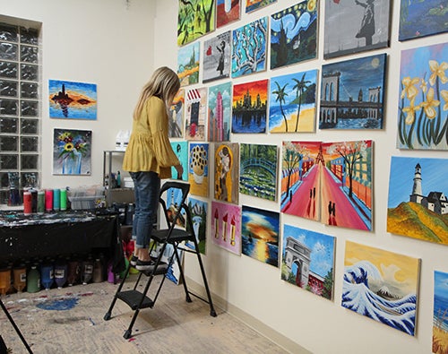<strong>A wall of amateur art.</strong>