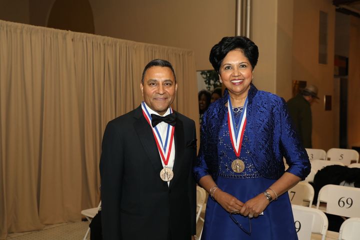 2017 honorees Dinesh Paliwal, Chairman and CEO of Harman International and Indra Nooyi Chairman and CEO of PepsiCo.