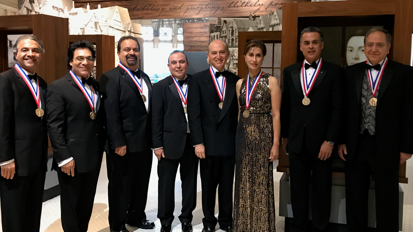 Iranian-American medalists (from left to right) Dr. Shaheen Tedjarati, Andy Madadian, Mohammad Farzaneh, Dr. Hossein Eslambol