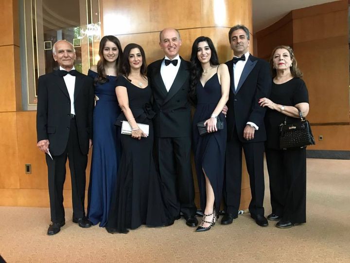 Dr. Abbas Ardehali (center) and his family attending the Ellis Island Medals of Honor last night.