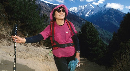 Junko Tabei, the first woman to climb Mount Everest and the “Seven Summits”—the highest mountains across seven continents (ph