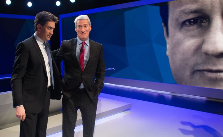 Ed Miliband (left) with Jeremy Paxman in 2015