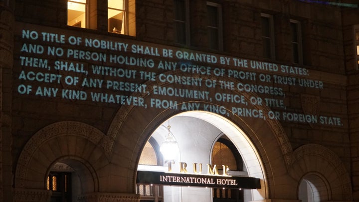 One of the projections quoted the Emoluments Clause of the Constitution.