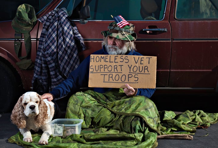 Who we think homeless veterans are, which is no longer an accurate depiction of who they may include (homeless women veterans