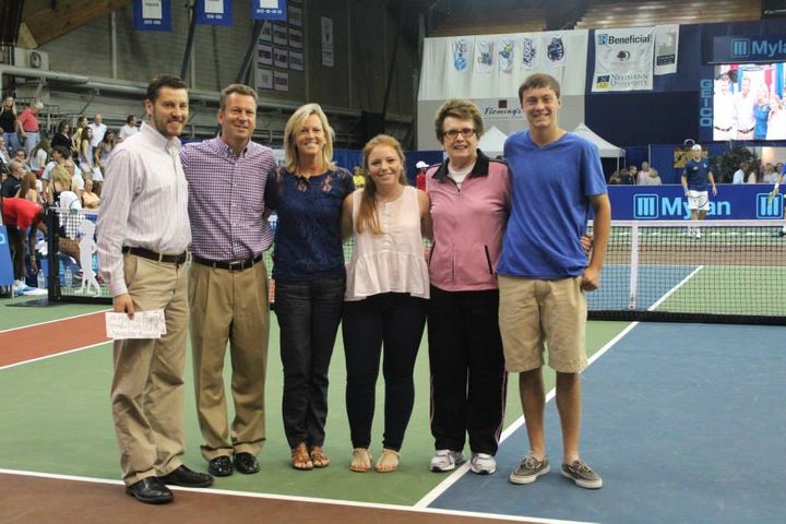Jeff Harrison (2nd from L) joined Billie Jean King (2nd from R) and the Mylan World TeamTennis presented by GEICO in 1997. He currently serves as vice president of WTT League Properties, managing and overseeing all league-owned teams, the WTT Finals and WTT Smash Hits. 