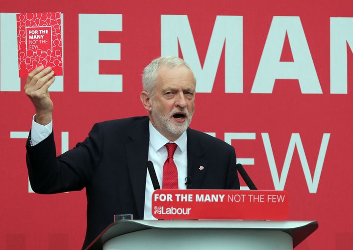 Jeremy Corbyn at the manifesto launch in Bradford today