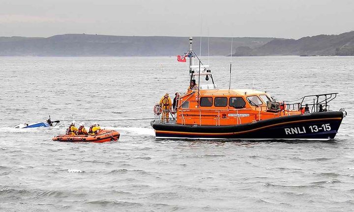 A helicopter and two lifeboats have been deployed after the abandoned ship was found