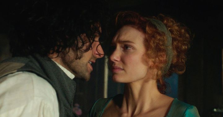 Eleanor Tomlinson has won an army of fans with her spirited portrayal of loving but bold Demelza Poldark (here with Aidan Turner)