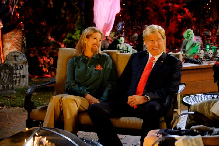 Mike Baxter (Tim Allen) shows up to the family's Halloween party dressed as Donald Trump on an episode of "Last Man Standing.